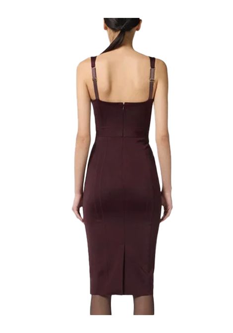 Abito ELISABETTA FRANCHI donna AB81056 Bordeaux aderente slim bustier tulle zip invisibile ELISABETTA FRANCHI | Abiti | AB81056EA4
